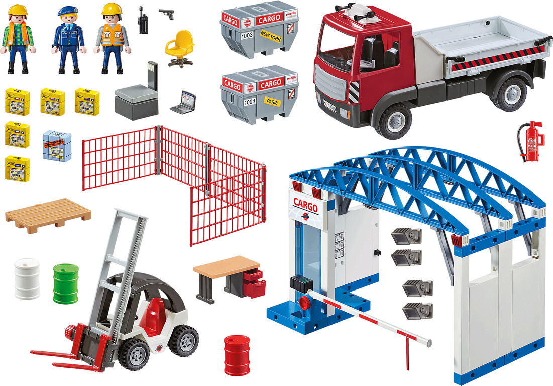 Playmobil® City Action Cargo hall with transport vehicles components