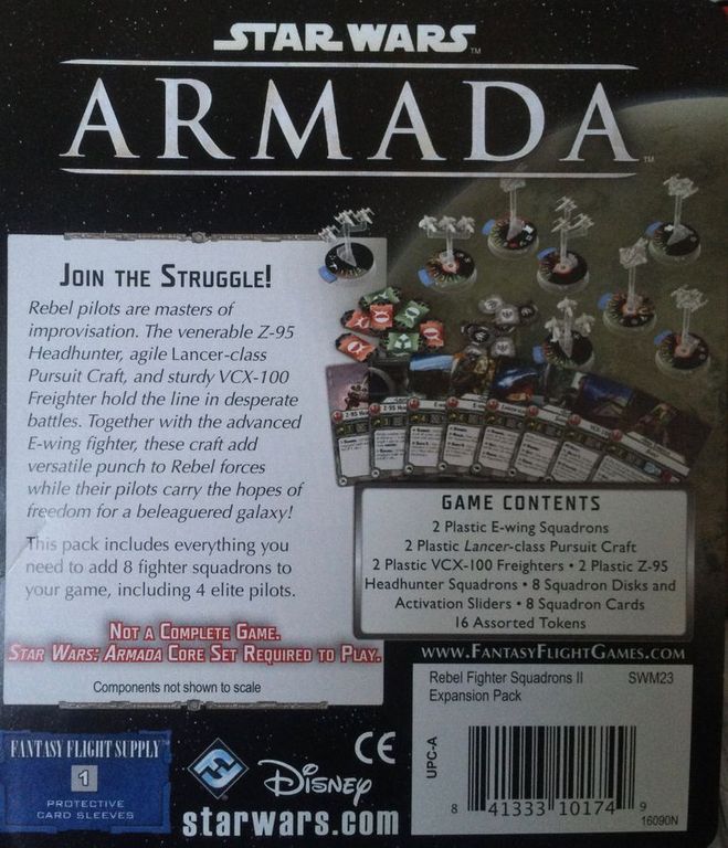 Star Wars: Armada – Sternenjägerstaffeln der Rebellenallianz 2 Erweiterungspack rückseite der box