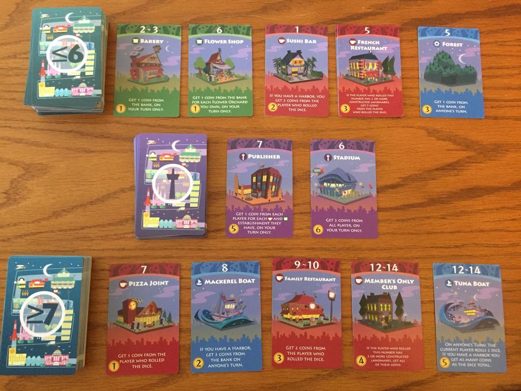 Machi Koro: Bright Lights, Big City cards