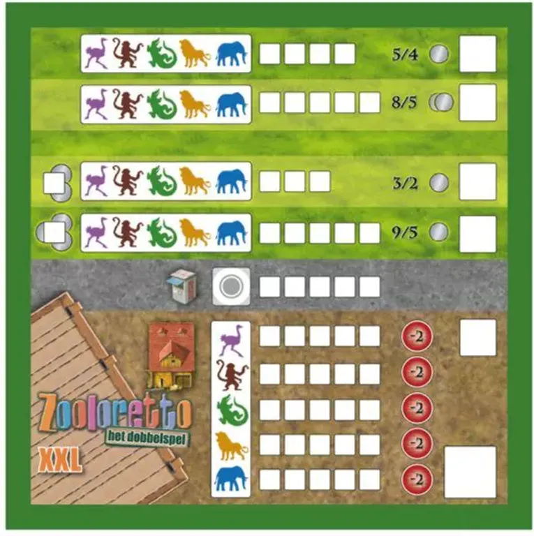 Zooloretto: het dobbelspel Trio spelbord