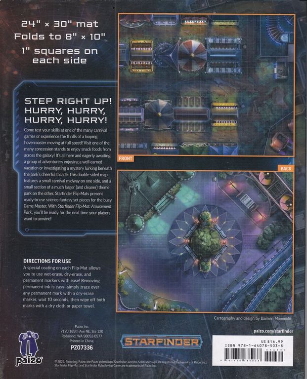 Starfinder Roleplaying Game - Amusement Park parte posterior de la caja