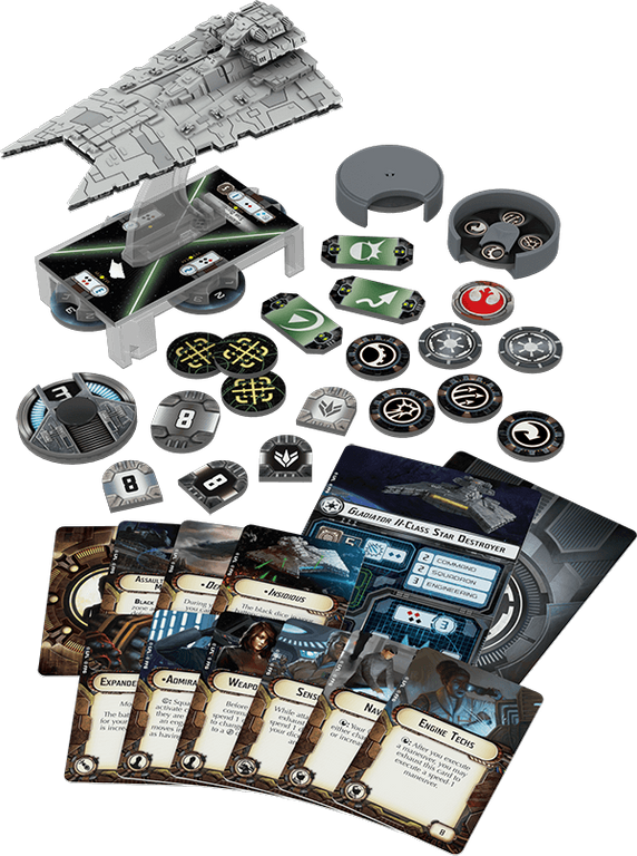 Star Wars: Armada - Gladiator-class Star Destroyer Expansion Pack componenten