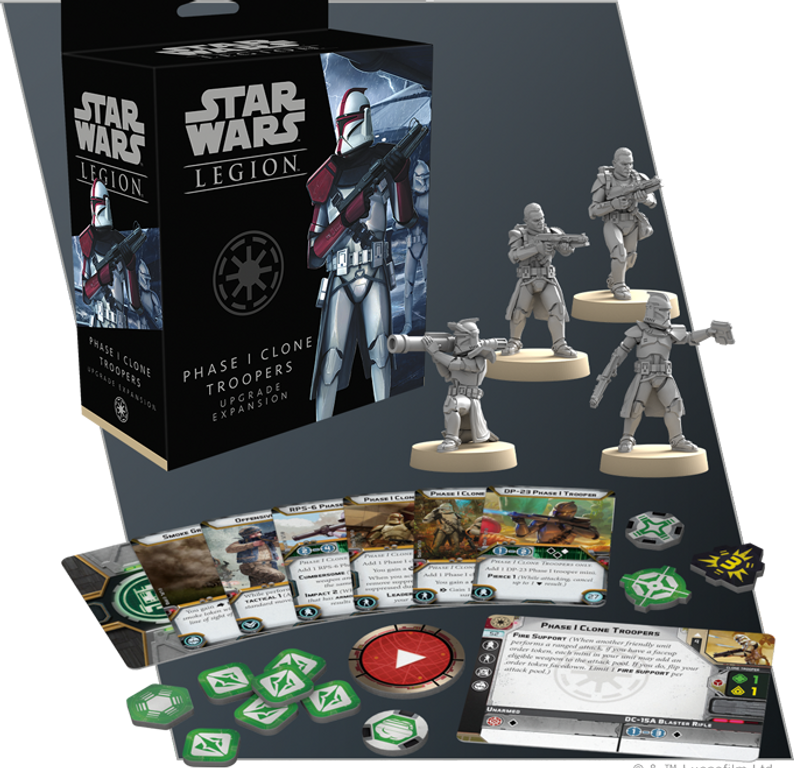 Star Wars: Legion – Phase I Clone Troopers Upgrade Expansion komponenten