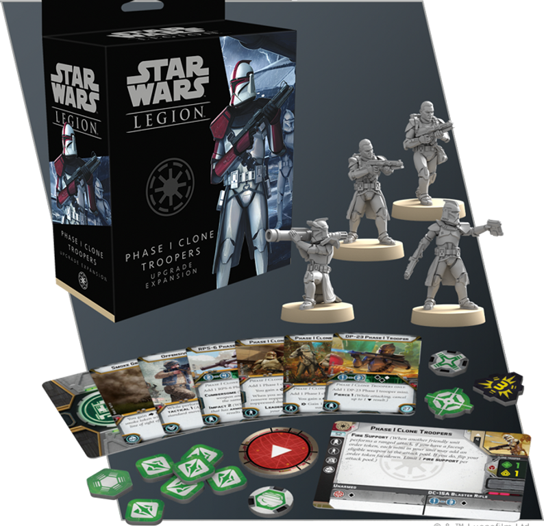 Star Wars: Legión – Soldados Clon Fase I Expansión de mejora: Unidades de la República Galáctica partes