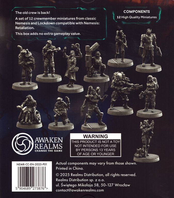 Nemesis: Retaliation – The Classic Crew Expansion back of the box
