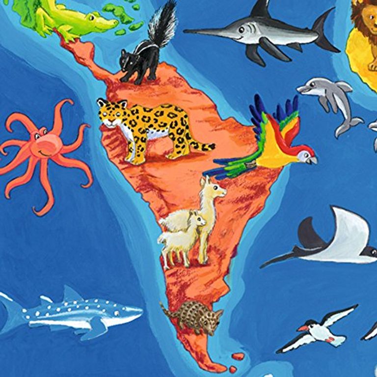 World map with animals