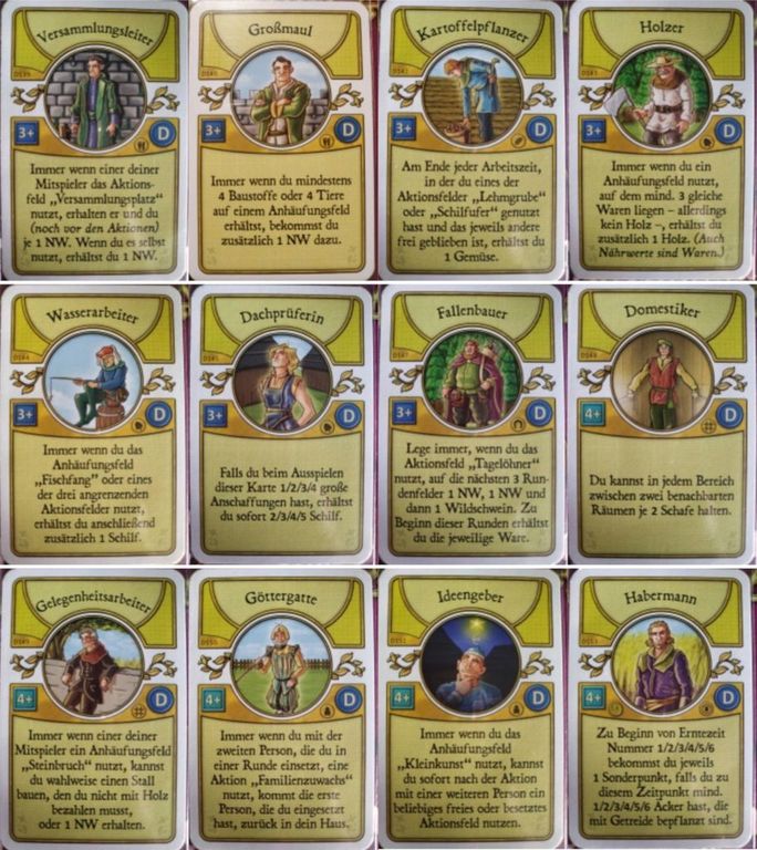 Agricola Erweiterung: Dulcinarius Deck karten