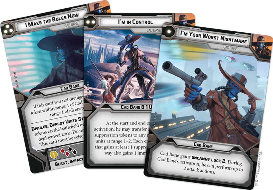 Star Wars: Legion - Cad Bane Operative Expansion cards