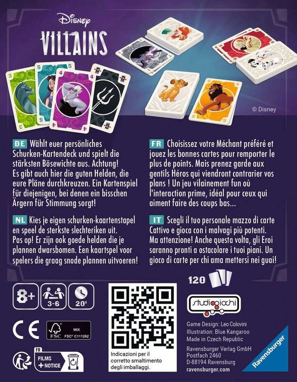 Disney Villains: The Card Game dos de la boîte