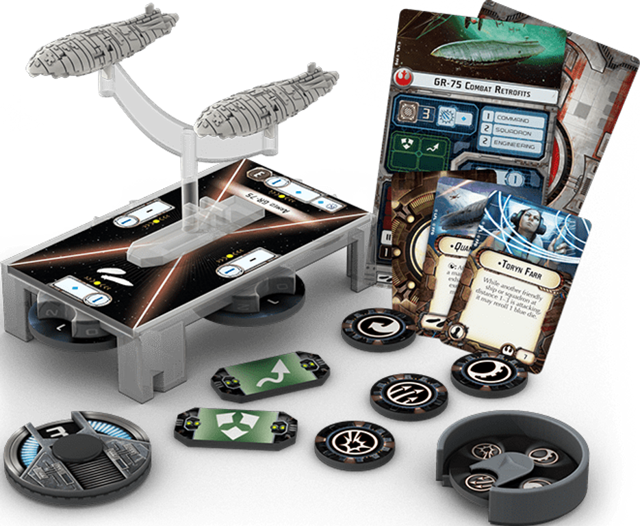 Star Wars: Armada - Rebel Transports Expansion Pack components