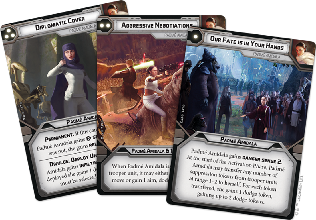 Star Wars: Legion - Padmé Amidala Operative Expansion kaarten