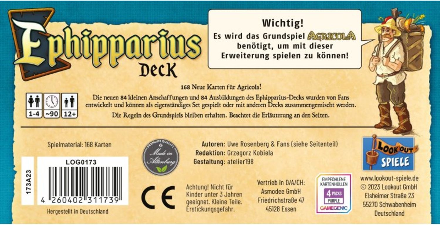 Agricola: Ephipparius Deck rückseite der box