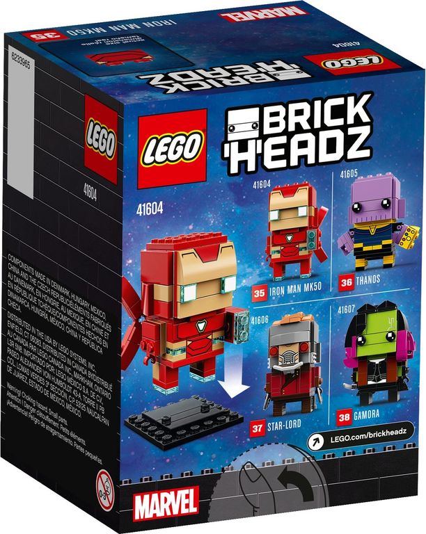 LEGO® BrickHeadz™ Iron Man MK50 back of the box