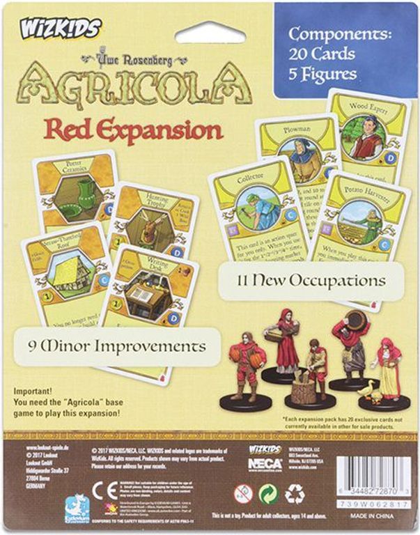 Agricola Game Expansion: Red back of the box