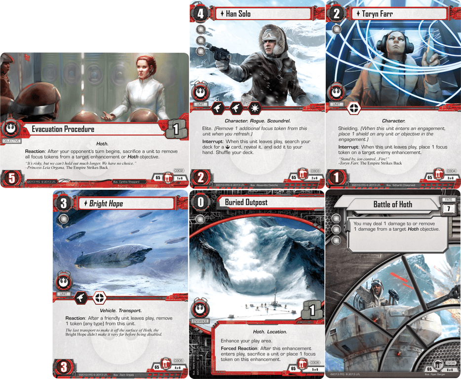 Star Wars: The Card Game - Escape from Hoth cards