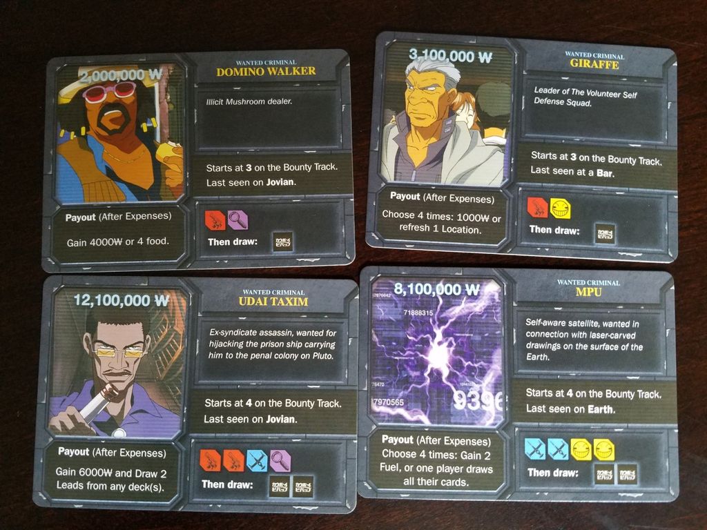 Cowboy Bebop: Boardgame Boogie cartes