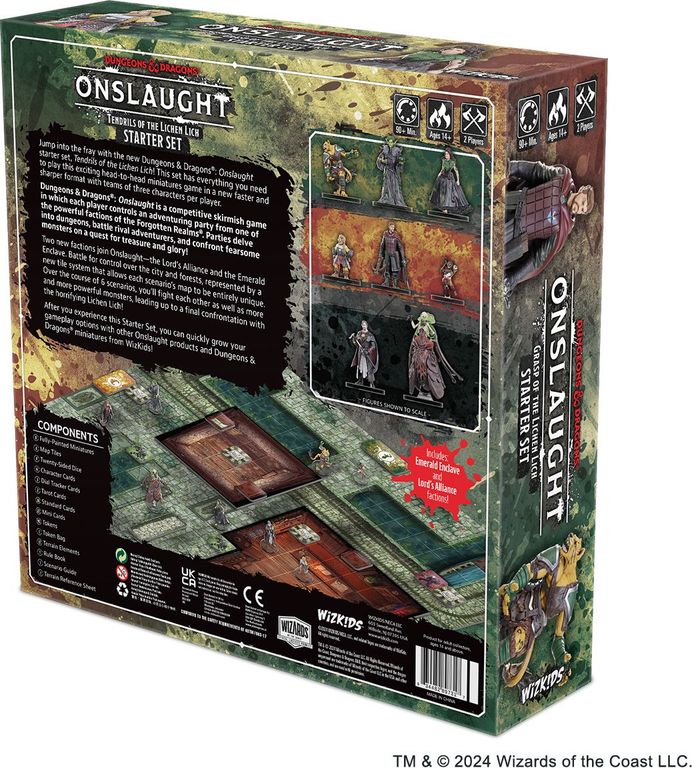 Dungeons & Dragons: Onslaught – Tendrils of the Lichen Lich Starter Set parte posterior de la caja