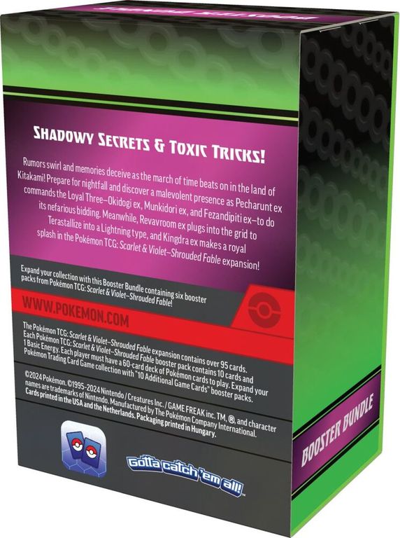 Pokémon TCG: Scarlet & Violet-Shrouded Fable Booster Bundle (6 Packs) back of the box