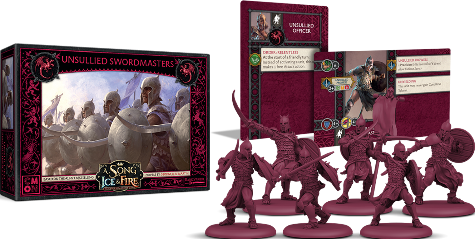 A Song of Ice & Fire: Tabletop Miniatures Game – Targaryen Unsullied Swordmasters componenti