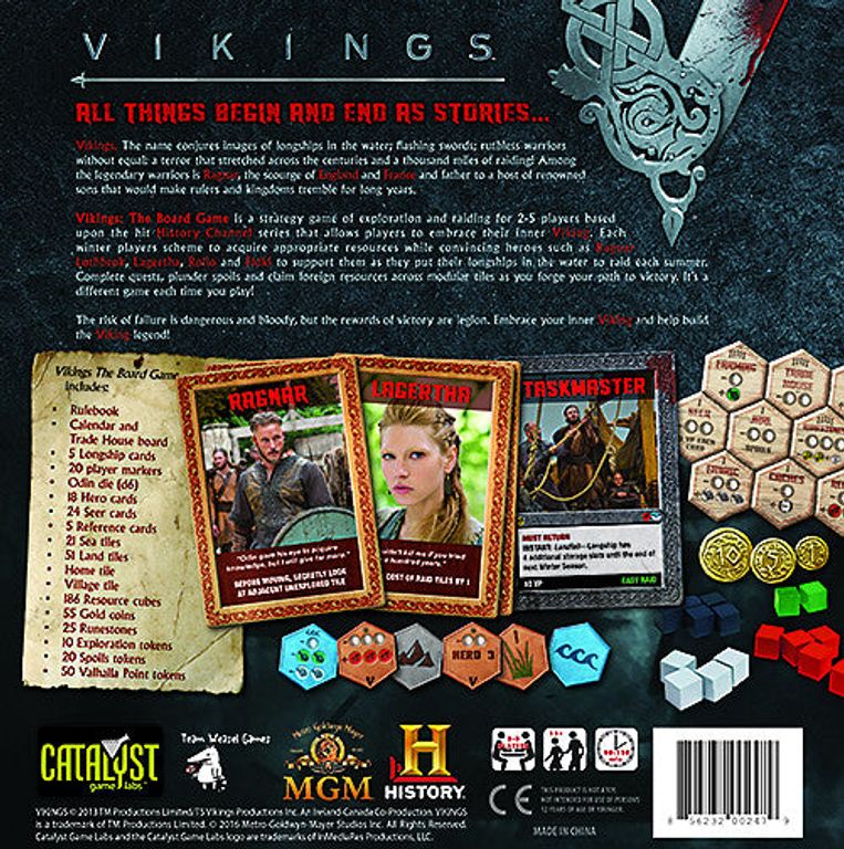 Vikings: The Board Game parte posterior de la caja