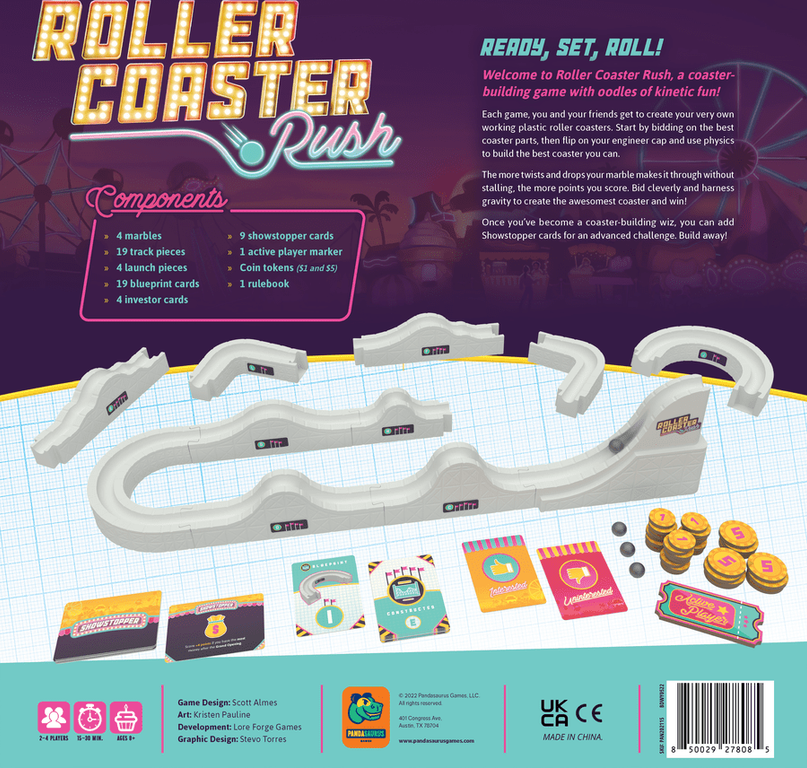Roller Coaster Rush back of the box