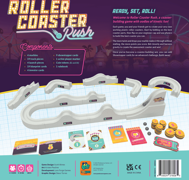 Roller Coaster Rush parte posterior de la caja