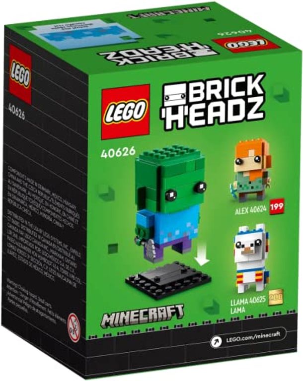 LEGO® BrickHeadz™ Zombie back of the box