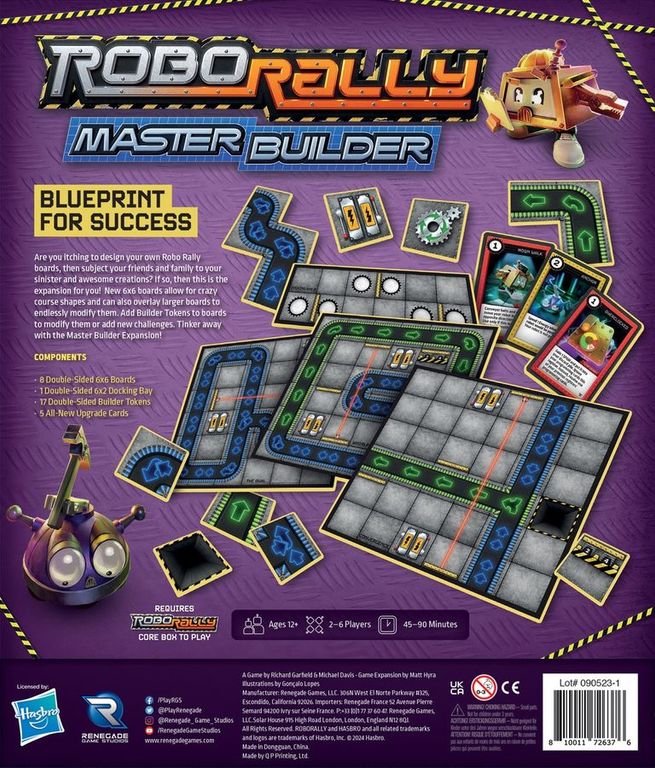Robo Rally: Master Builder back of the box