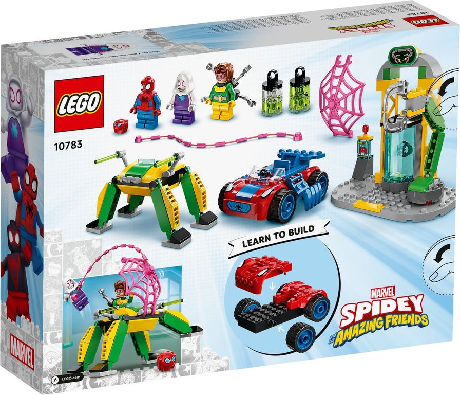 LEGO® Marvel Spider-Man op Doc Ocks lab achterkant van de doos