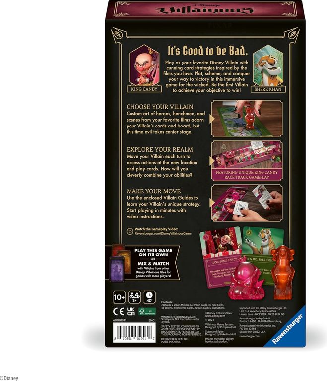 Disney Villainous: Sugar and Spite back of the box