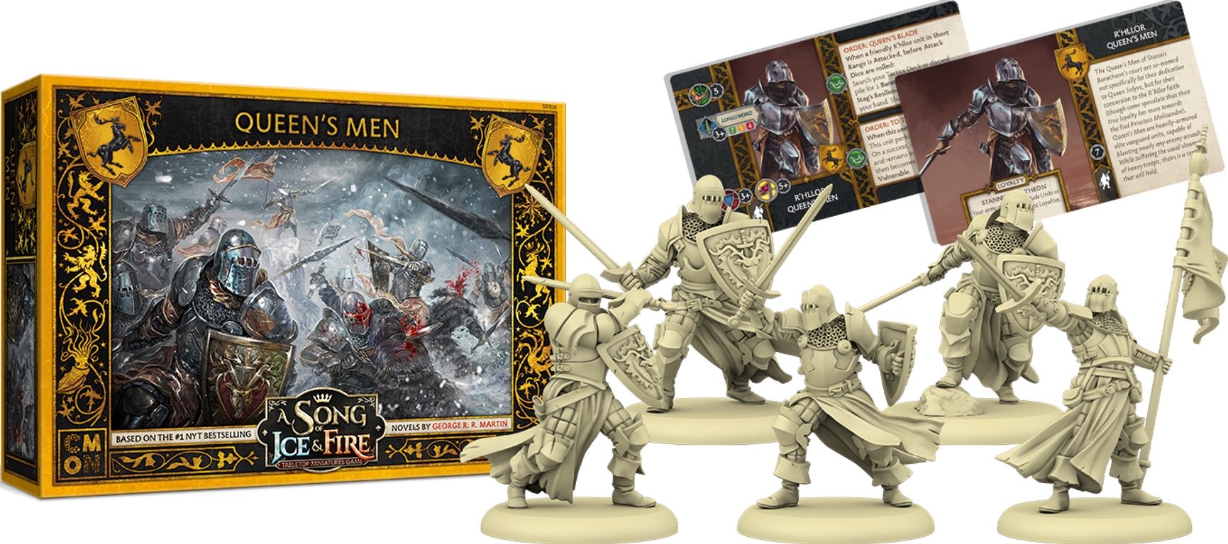 A Song of Ice & Fire: Tabletop Miniatures Game – Queen's Men componenten