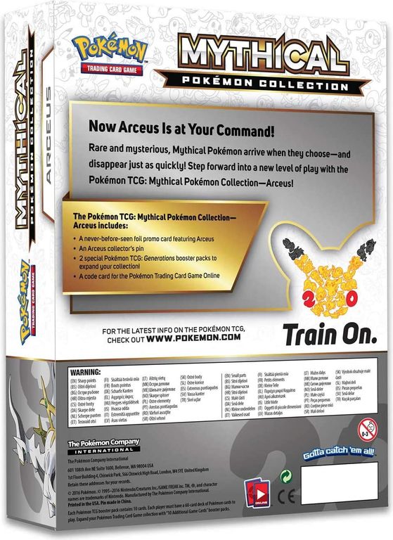 Arceus Mythical Pokémon Collection rückseite der box