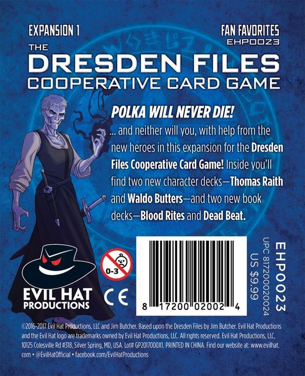 The Dresden Files Cooperative Card Game: Fan Favorites dos de la boîte