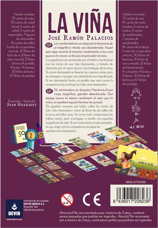 La Viña parte posterior de la caja