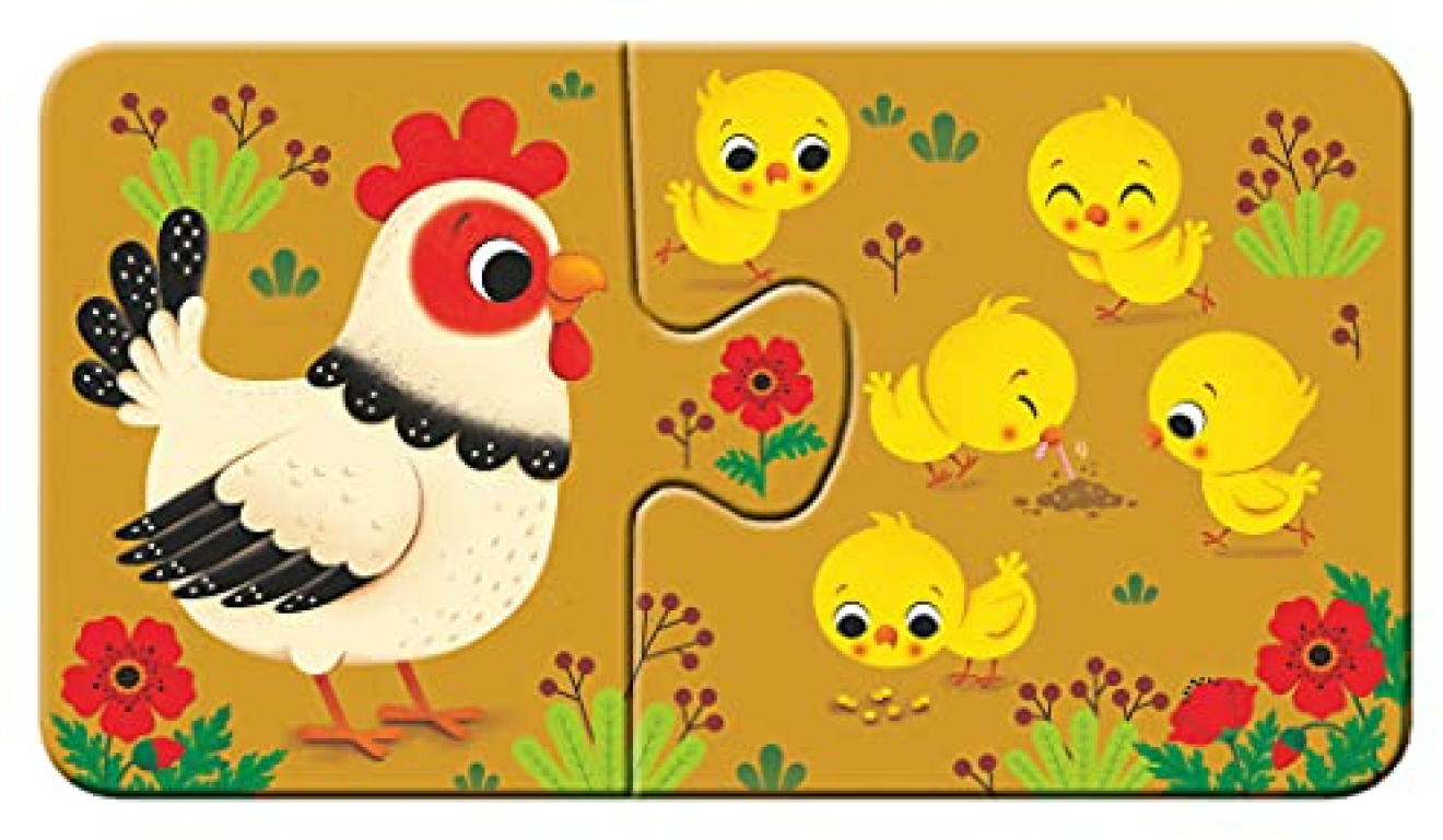 9 puzzles - les animaux et leurs enfants