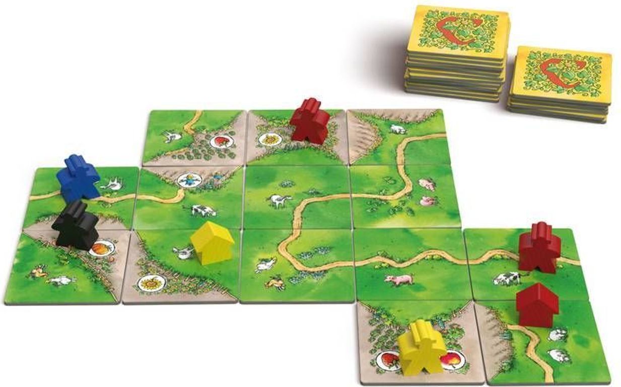 Carcassonne Door Berg en Dal componenten