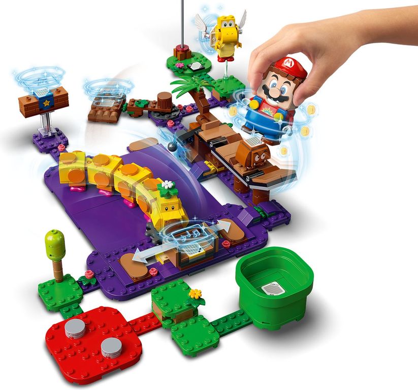 LEGO® Super Mario™ Set de Expansión: Pantano venenoso de la Floruga jugabilidad