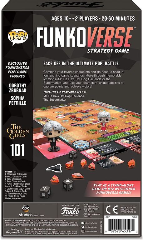 Funkoverse Strategy Game: Golden Girls 101 parte posterior de la caja