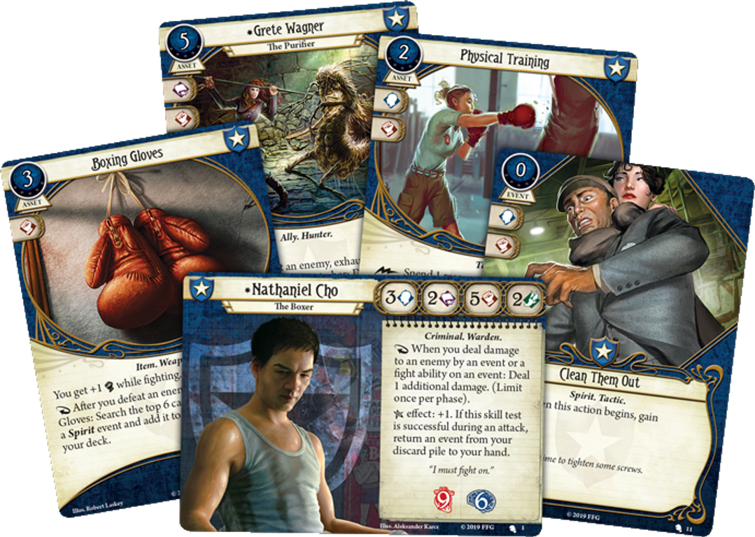 Arkham Horror: El Juego de Cartas - Nathaniel Cho: Mazo Inicial de Investigador cartas