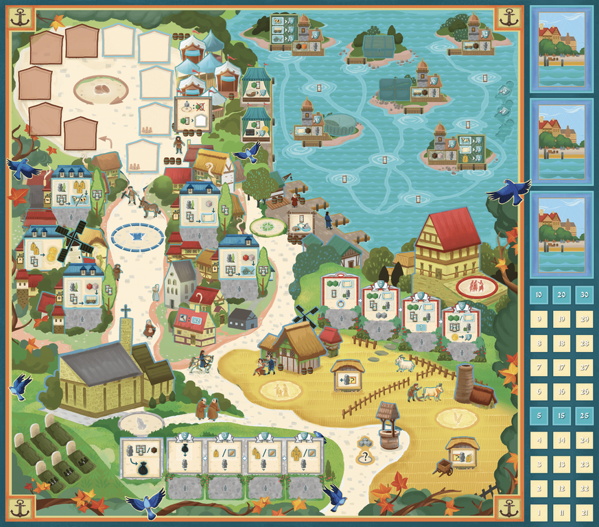 Village: Big Box game board