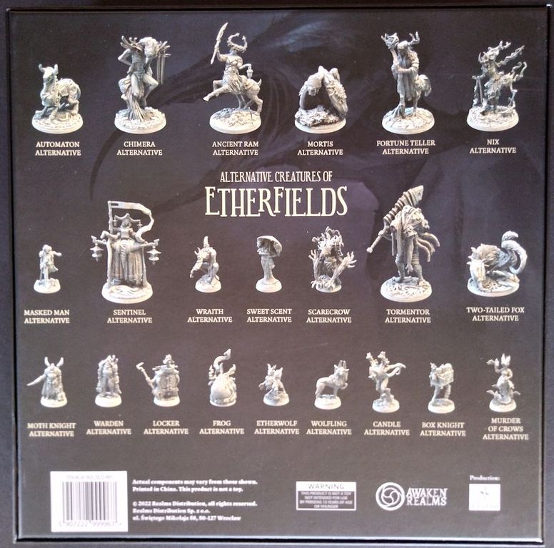 Etherfields: Alternative Creatures of Etherfields back of the box