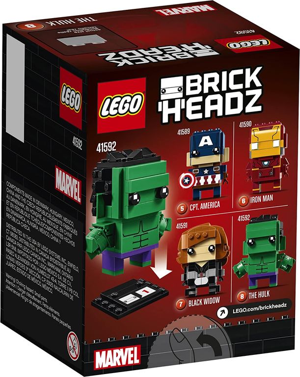 LEGO® BrickHeadz™ The Hulk back of the box