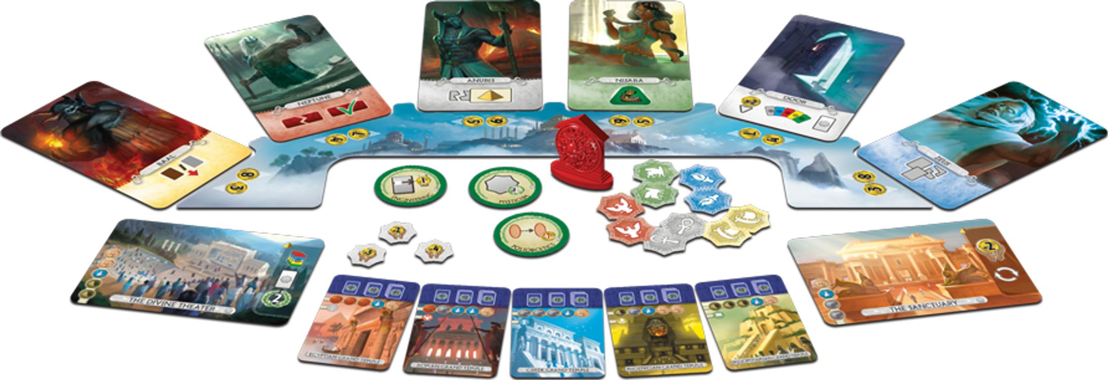 7 Wonders Duel: Pantheon components