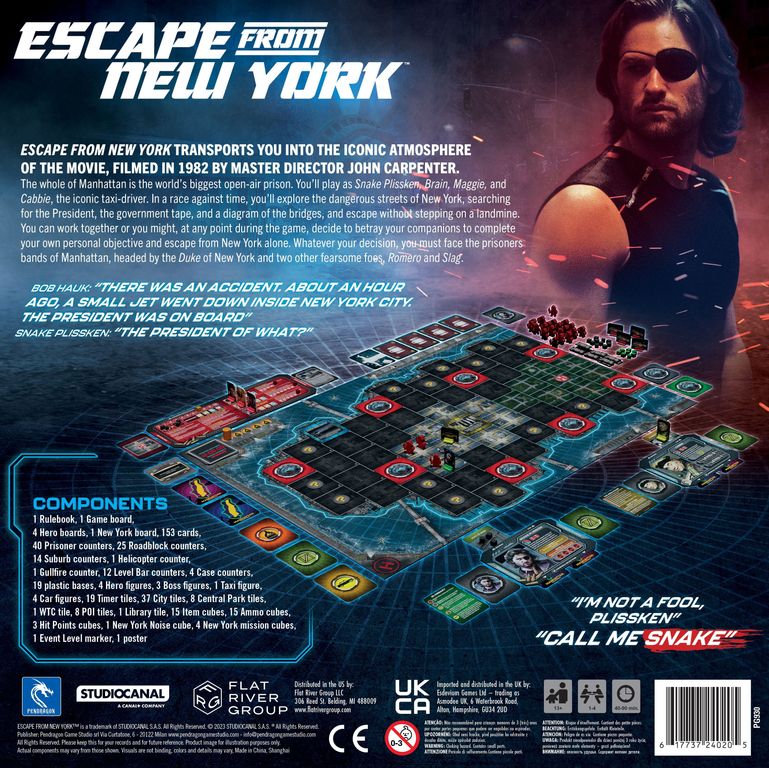 Escape from New York achterkant van de doos