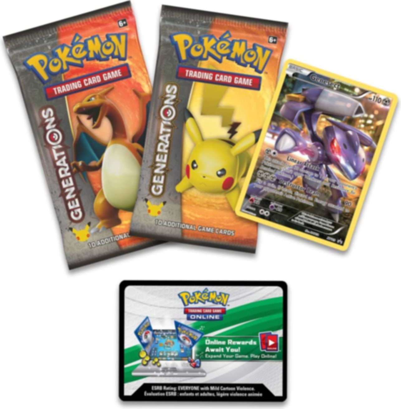Pokémon Genesect Mythical Cards Collection Box components