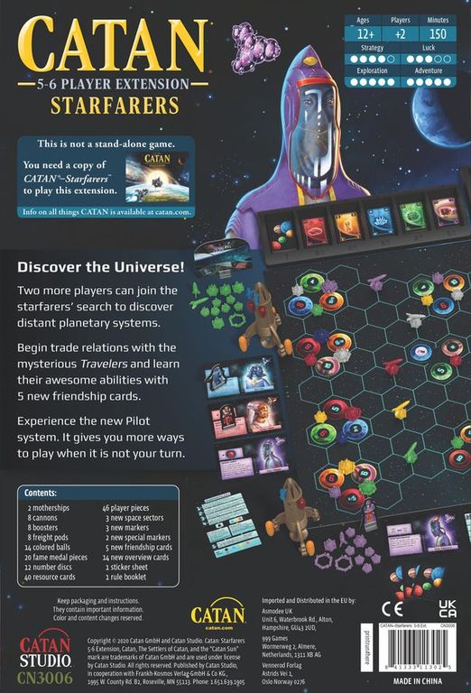 Catan: Starfarers – 5-6 Player Extension back of the box