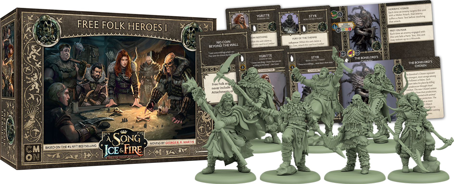 A Song of Ice & Fire: Tabletop Miniatures Game – Free Folk Heroes I componenti