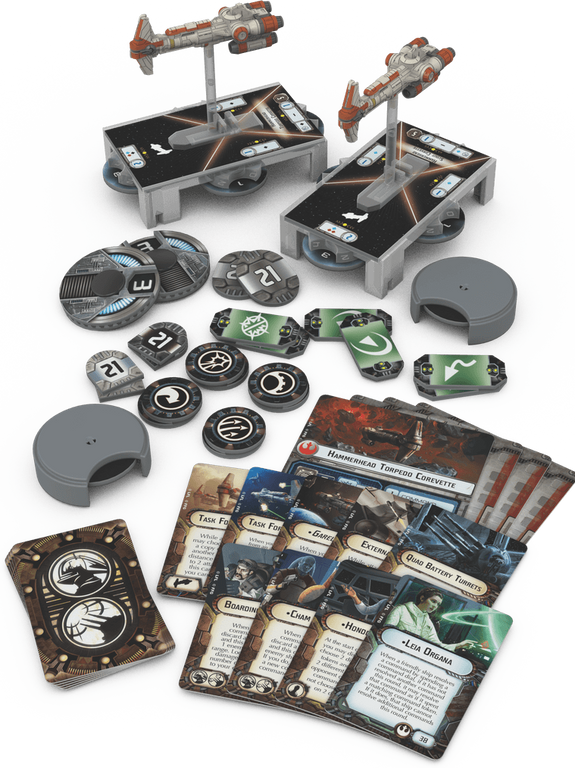 Star Wars: Armada - Hammerhead Corvettes Expansion Pack components