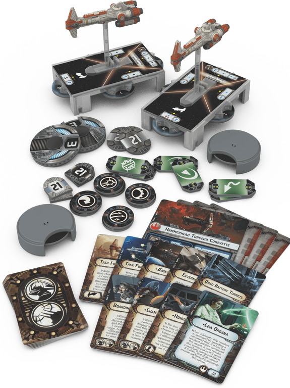 Star Wars: Armada - Hammerhead Corvettes Expansion Pack componenten