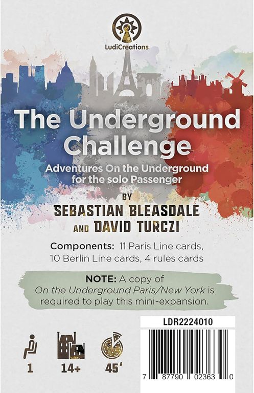 The Underground Challenge: Paris / New York back of the box